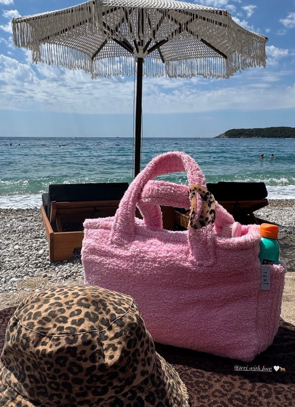 Soft pink terry mini bag