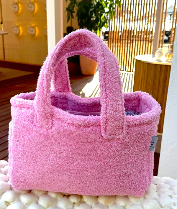 Soft pink terry mini bag