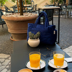 Royal blue velvet mini bag