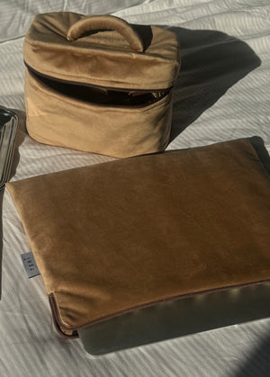 Golden velvet laptop sleeve 14”