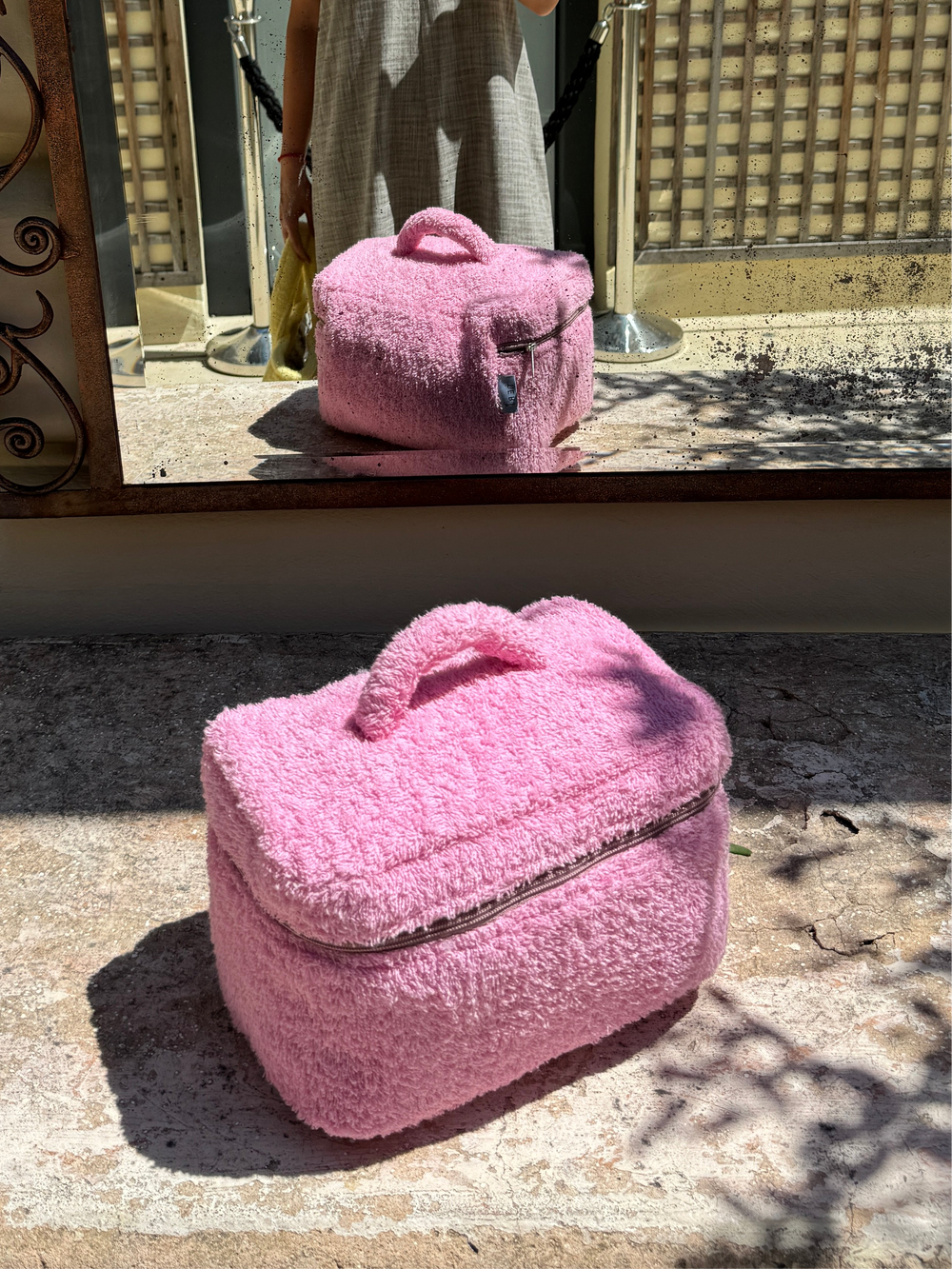 Big pink terry beauty case