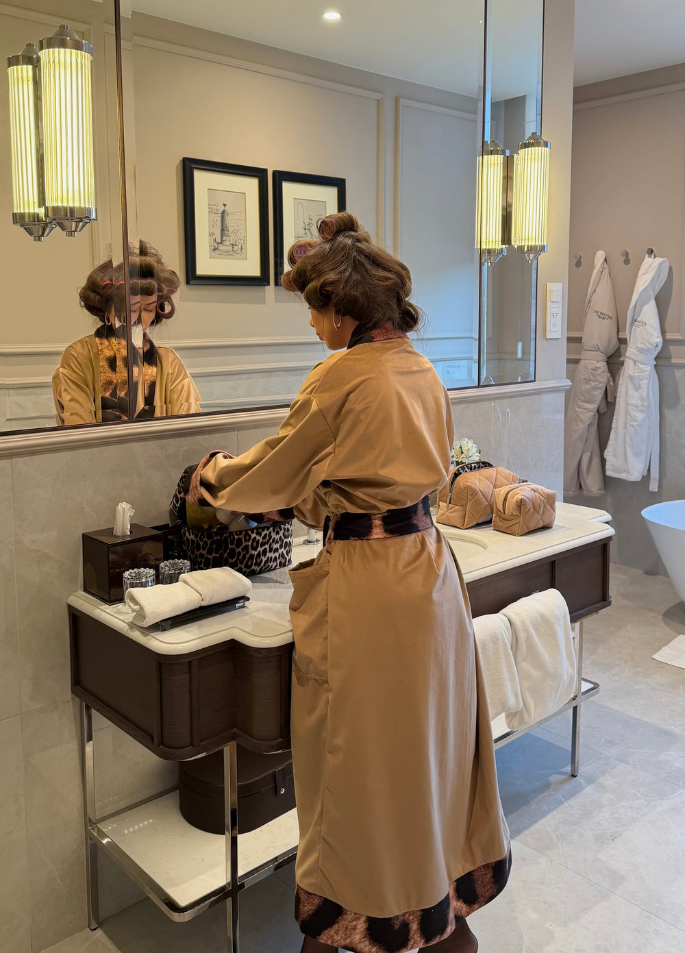 Golden velvet robe
