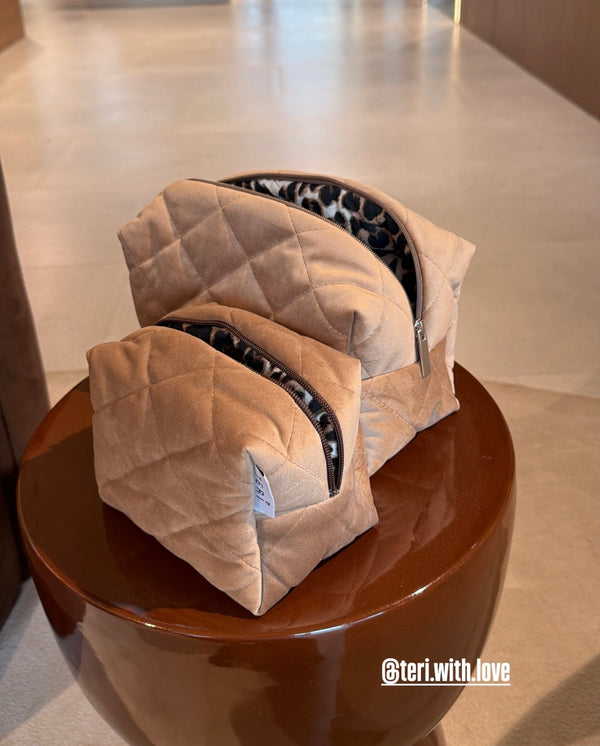 Golden velvet vanity bag