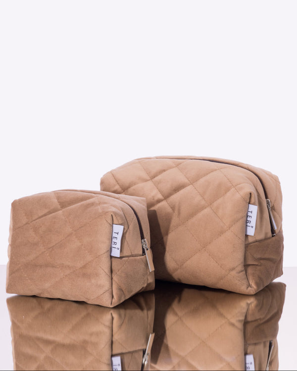 Golden velvet vanity bag