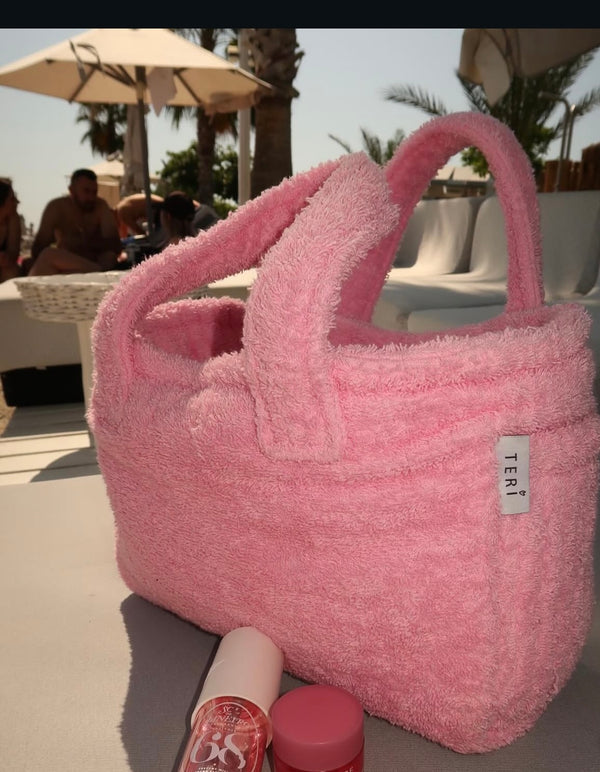 Soft pink terry mini bag