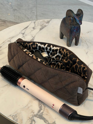 Brown velvet case for Dyson Airstrait