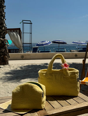 Yellow terry vanity bag