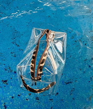Rubber leopard vanity bag