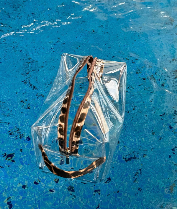 Rubber leopard vanity bag