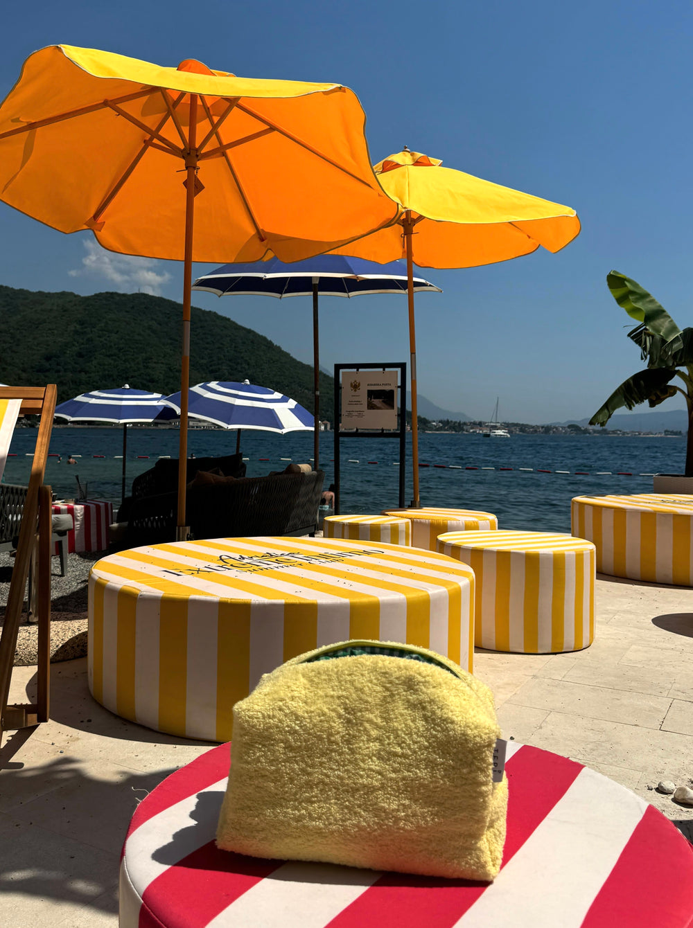 Yellow terry vanity bag
