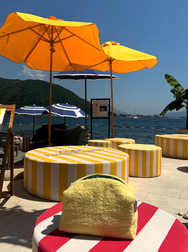 Yellow terry vanity bag
