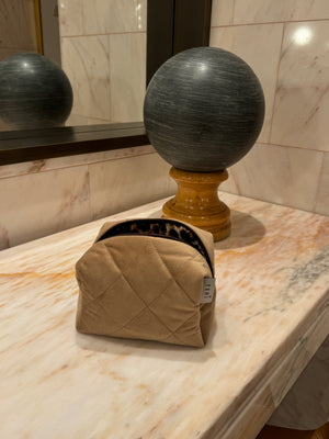 Golden velvet vanity bag