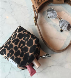 Micro leopard vanity bag
