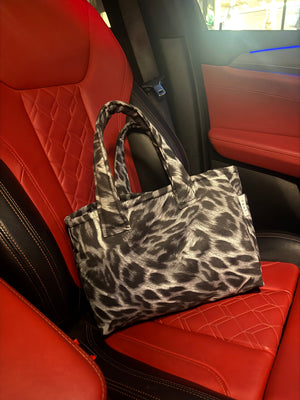 Gray leopard mini bag