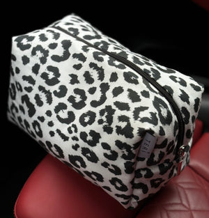 White leopard vanity bag