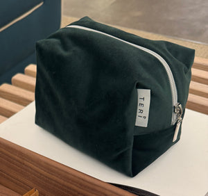 Green velvet vanity bag