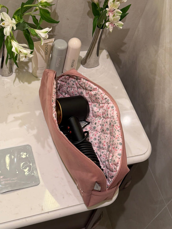 Soft pink velvet case for Dyson Airstrait
