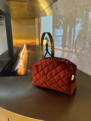 Jumbo burgundy velvet vanity bag