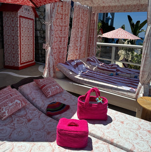Big hot pink terry beauty case