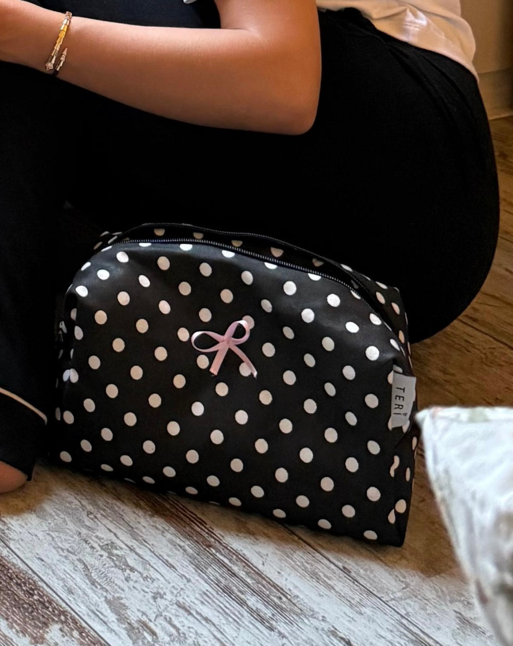 Polka dot vanity bag
