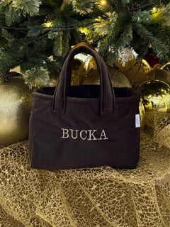 Dark brown velvet mini bag