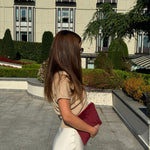 Bordo plišani clutch