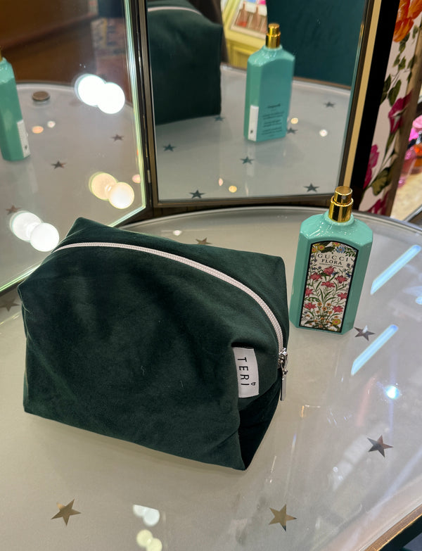 Green velvet vanity bag