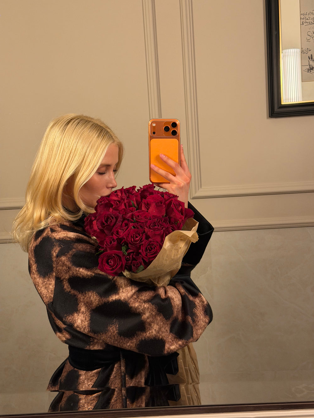 Leopard terry robe