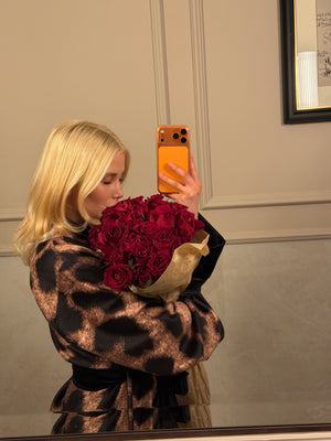 Leopard terry robe