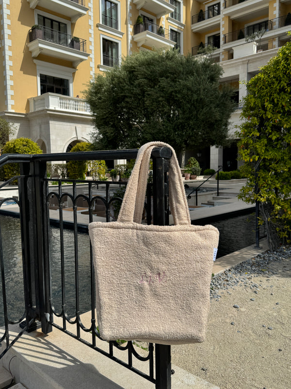 Big beige terry bag