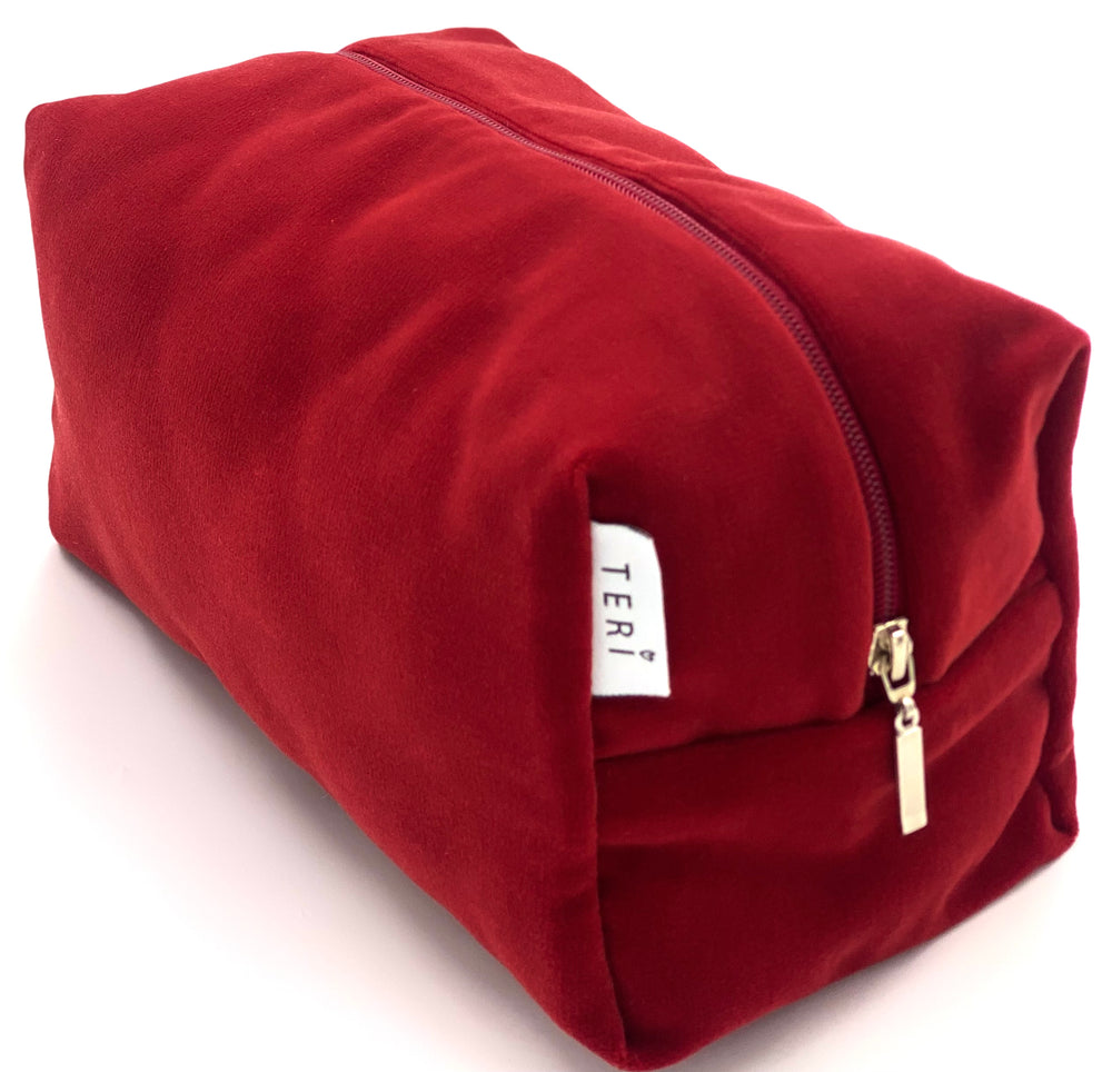 Red velvet vanity bag