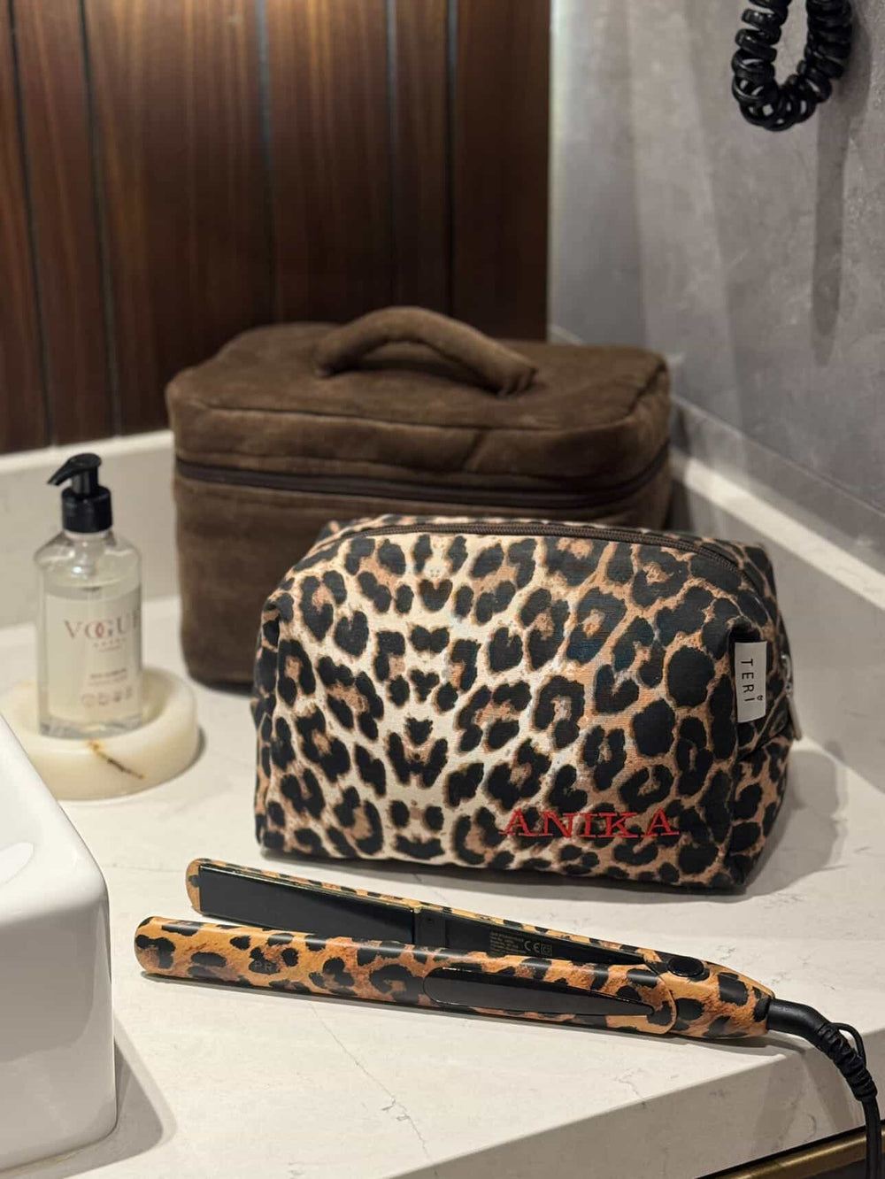 Leopard vanity bag