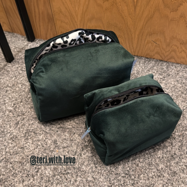 Green velvet vanity bag