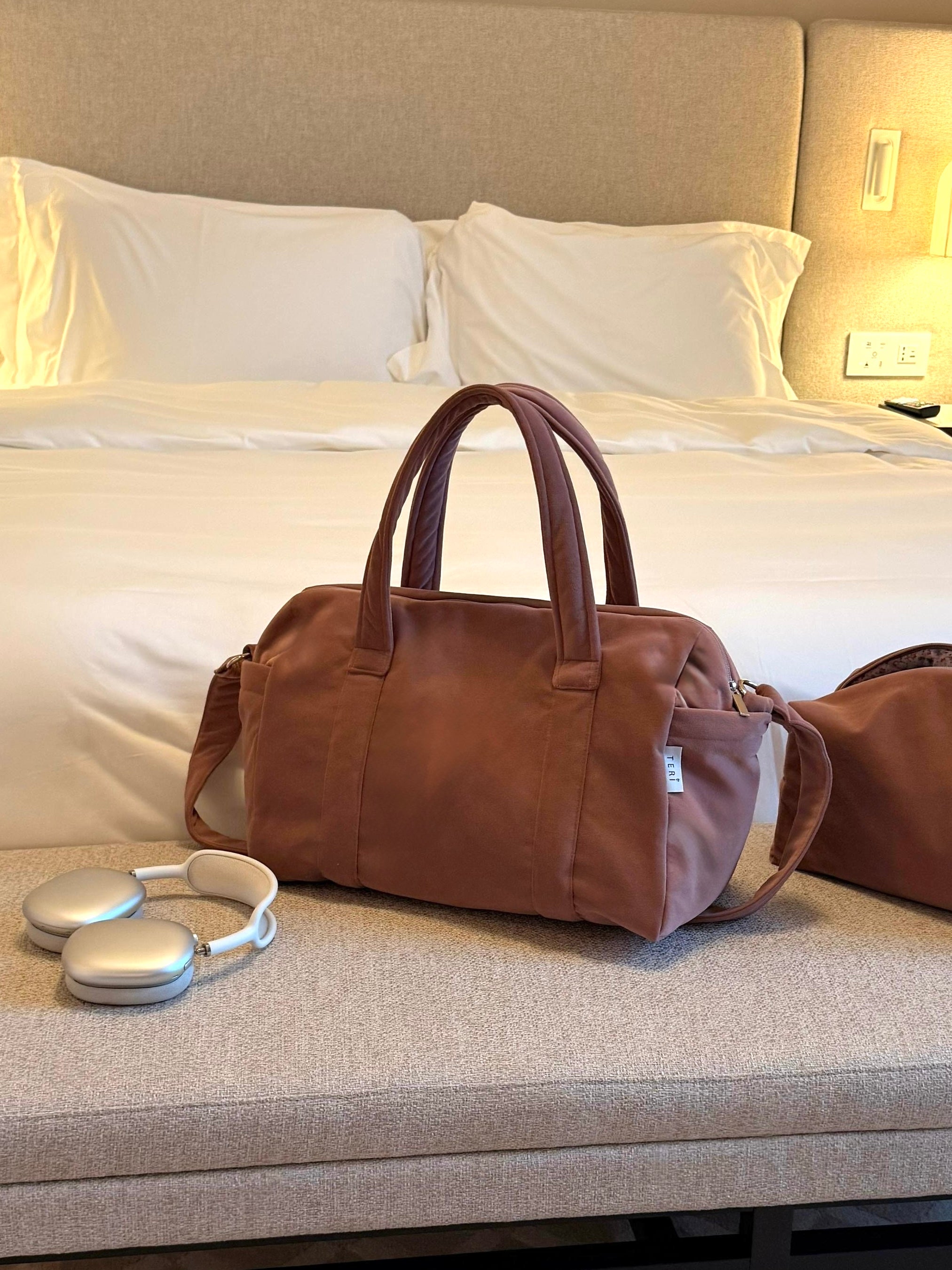 Roze plišana torba za mame