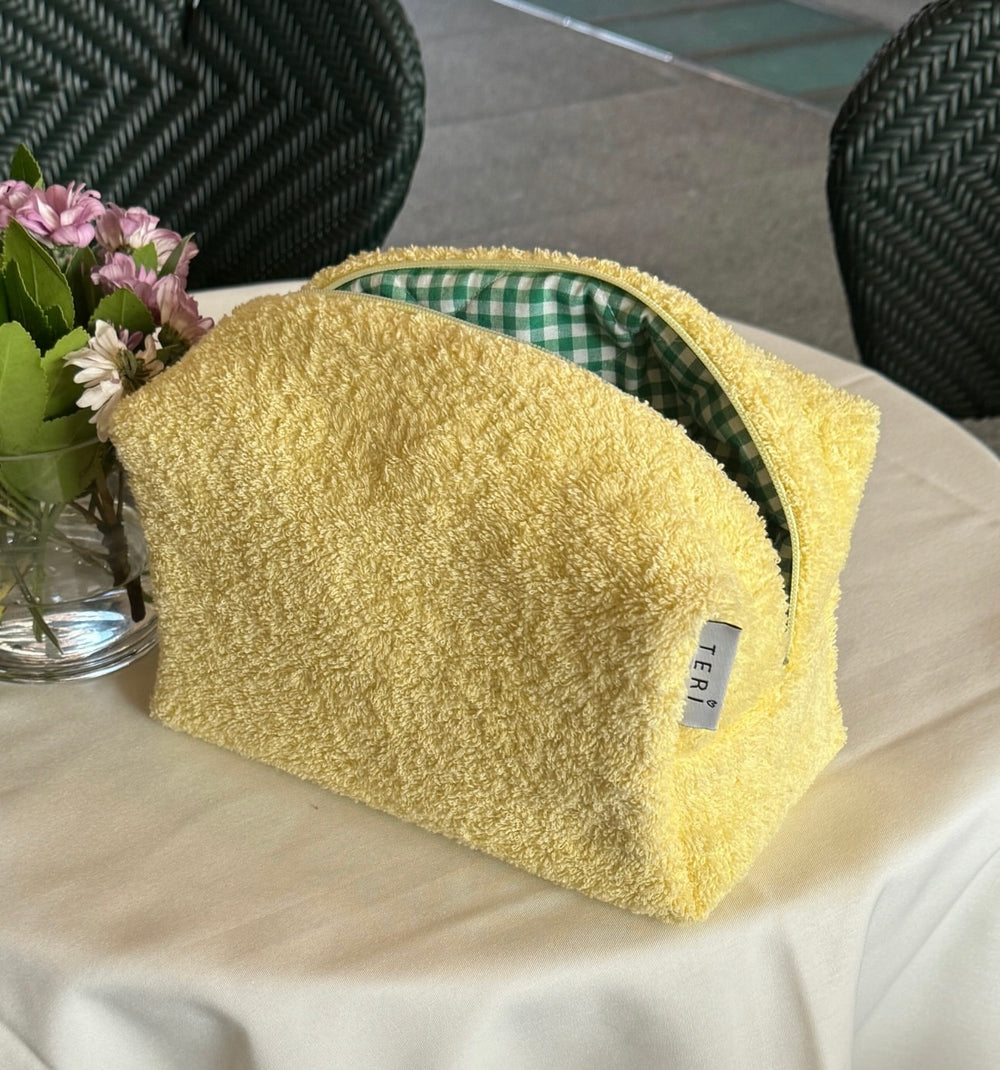 Yellow terry vanity bag