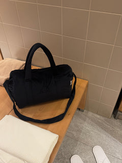 Dark navy velvet mom bag