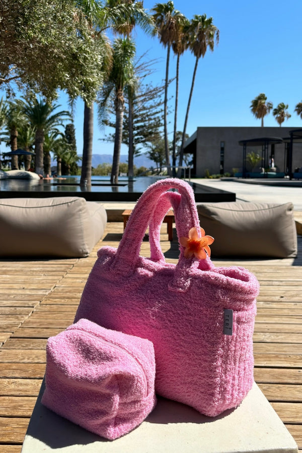 Pink terry vanity bag
