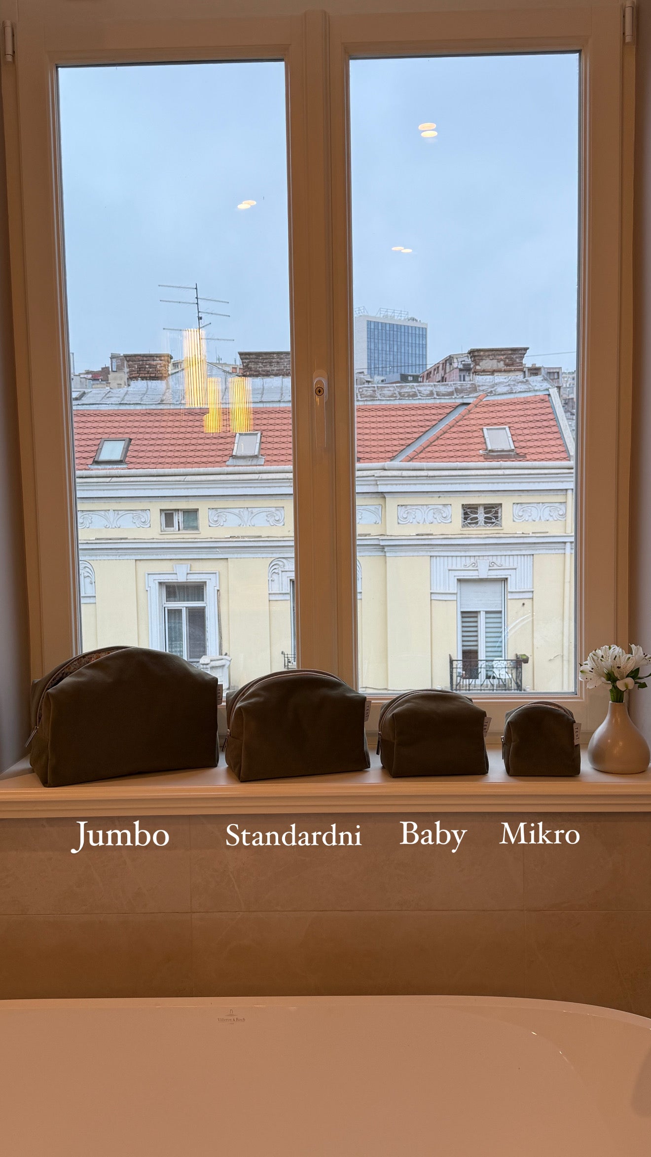 MIKRO sage green pliš neseser