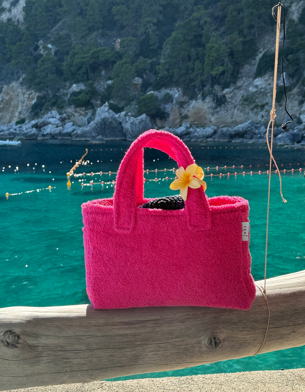 Hot pink terry mini bag