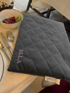 Dark gray velvet laptop sleeve 14”