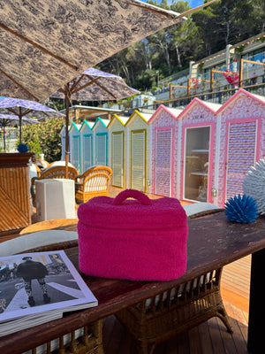 Big hot pink terry beauty case