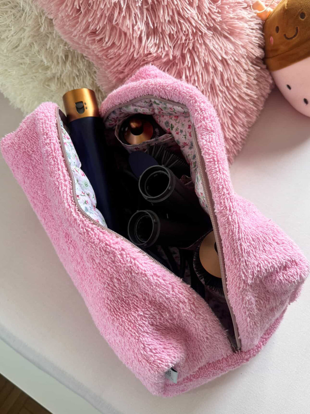 Jumbo pink terry vanity bag