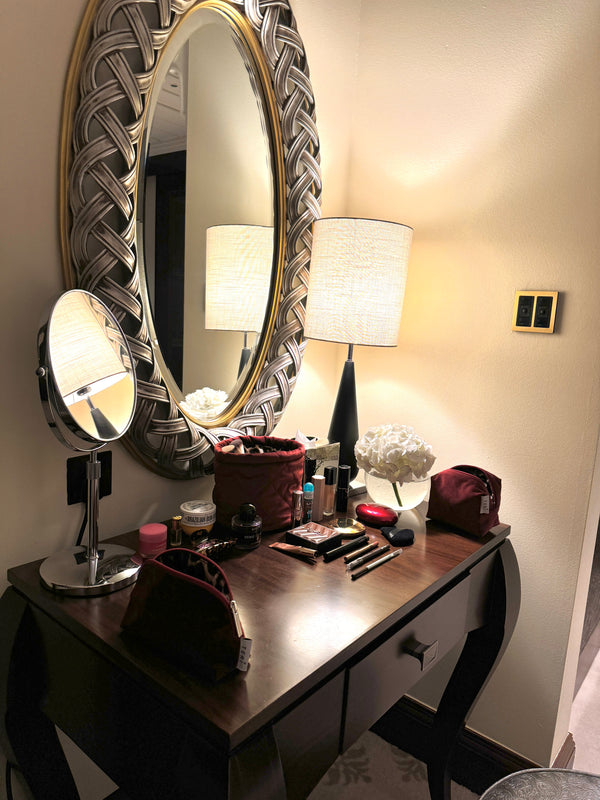 Burgundy velvet organizer