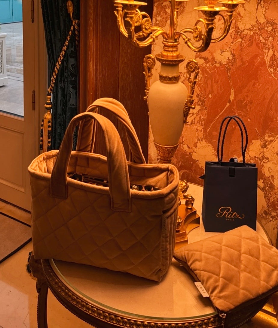Golden velvet mini bag