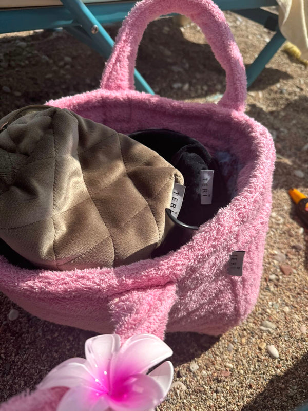 Soft pink terry mini bag