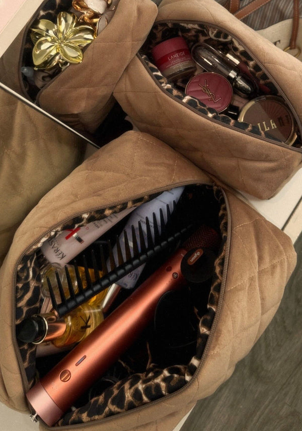 Jumbo golden velvet vanity bag