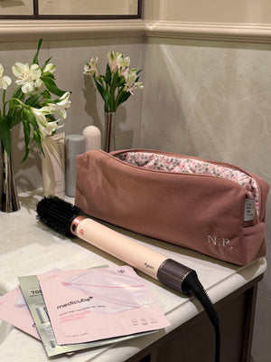 Soft pink velvet case for Dyson Airstrait