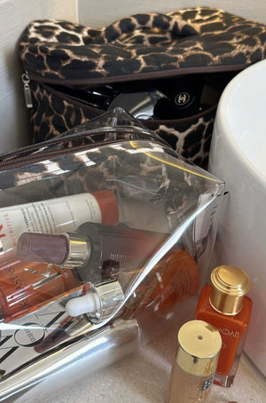 Rubber leopard vanity bag