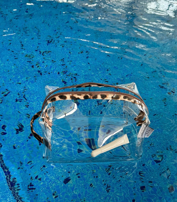 Rubber leopard vanity bag