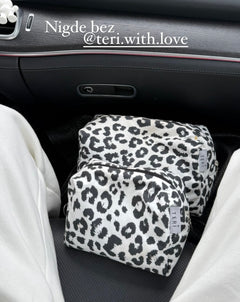 White leopard vanity bag